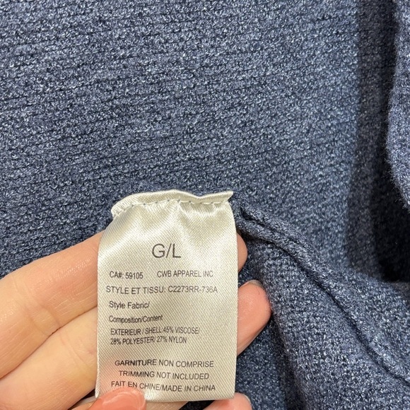 CHARLIE B Blue Cowl Neck Sweater - Picture 4 of 4